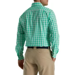 FootJoy Stretch Woven Gingham Shirt -Cheap The Tee Crest Store footjoy stretch woven gingham shirt light sea green white 02 77187.1671651623