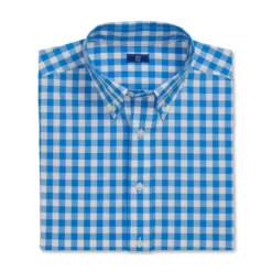 FootJoy Stretch Woven Gingham Shirt -Cheap The Tee Crest Store footjoy stretch woven gingham shirt white royal 04 49145.1671652716