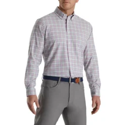 FootJoy Super Soft Woven Plaid Shirt 59 FootJoy Super Soft Woven Plaid Shirt -Cheap The Tee Crest Store footjoy super soft woven plaid shirt white lavender sage navy 01 70774.1671653110