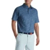 FootJoy Terrazzo Print Lisle Self Collar Polo -Cheap The Tee Crest Store footjoy terrazzo print lisle self collar polo bluestone 01 81277.1673906643