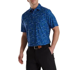 FootJoy Terrazzo Print Lisle Self Collar Polo -Cheap The Tee Crest Store footjoy terrazzo print lisle self collar polo ocean 01 39012.1673907105