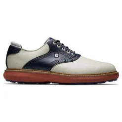 FootJoy Men's Traditions Spikeless Golf Shoes -Cheap The Tee Crest Store footjoy traditions spikeless golf shoes tan navy 01 35018.1678140726