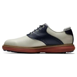 FootJoy Men's Traditions Spikeless Golf Shoes -Cheap The Tee Crest Store footjoy traditions spikeless golf shoes tan navy 02 20643.1678140731
