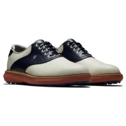 FootJoy Men's Traditions Spikeless Golf Shoes -Cheap The Tee Crest Store footjoy traditions spikeless golf shoes tan navy 05 64157.1678140726