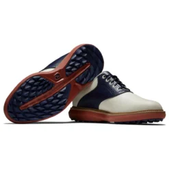 FootJoy Men's Traditions Spikeless Golf Shoes -Cheap The Tee Crest Store footjoy traditions spikeless golf shoes tan navy 06 70320.1678140727