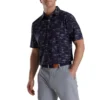 FootJoy Tropic Golf Print Lisle Self Collar Polo -Cheap The Tee Crest Store footjoy tropic golf print lisle self collar polo navy white 01 68834.1673900119
