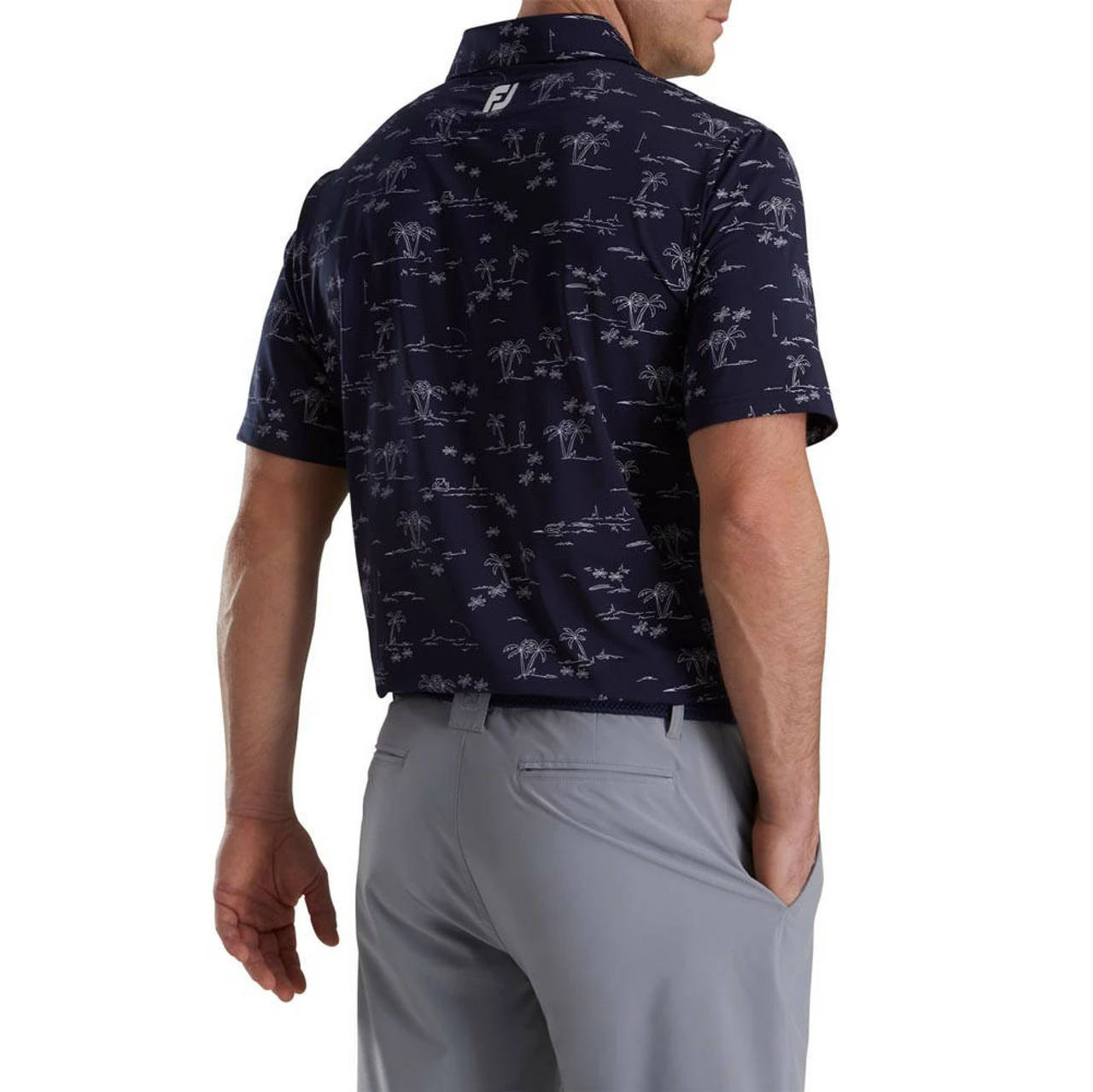 FootJoy Tropic Golf Print Lisle Self Collar Polo 4 FootJoy Tropic Golf Print Lisle Self Collar Polo - Image 2