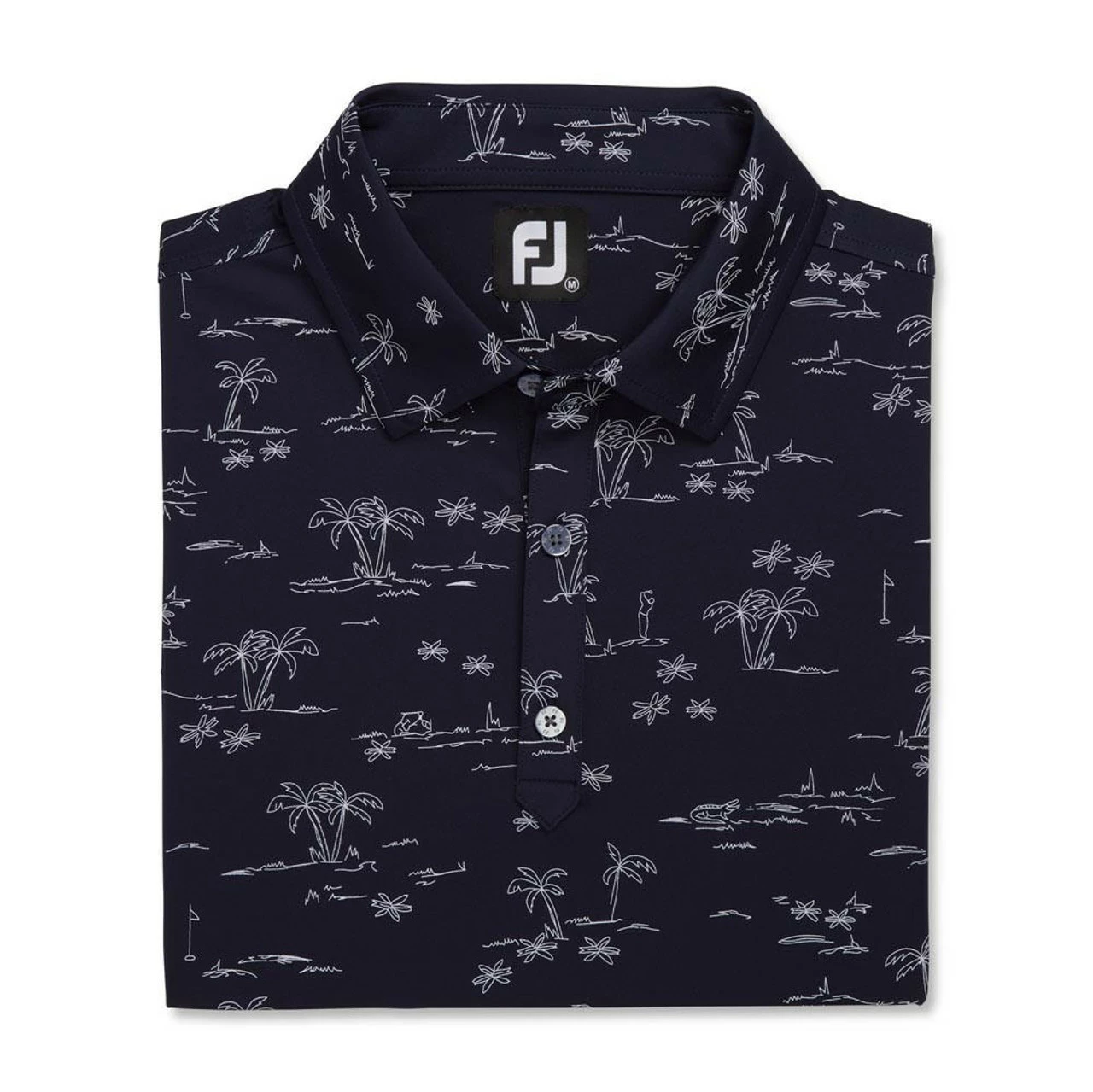 FootJoy Tropic Golf Print Lisle Self Collar Polo 6 FootJoy Tropic Golf Print Lisle Self Collar Polo - Image 4