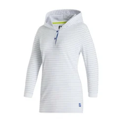 FootJoy Women's 3/4 Sleeve Pinstripe Hoodie -Cheap The Tee Crest Store footjoy womens 3 4 sleeve pinstripe hoodie white 01 67152.1633109315