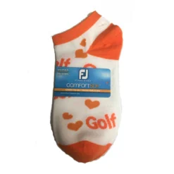 FootJoy Women's ComfortSof Low Cut Heart Print Fashion Sock -Cheap The Tee Crest Store footjoy womens comfortsof low cut heart print fashion sock white orange 01 50847.1671656278