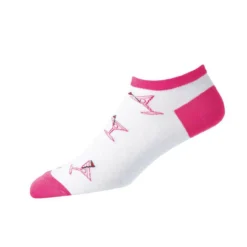 FootJoy Women's ComfortSof Low Cut Martini Print Fashion Sock -Cheap The Tee Crest Store footjoy womens comfortsof low cut martini print fashion sock white pink 01 69185.1671653580