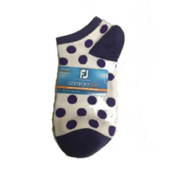 FootJoy Women's ComfortSof Low Cut Polka Dot Print Fashion Sock -Cheap The Tee Crest Store footjoy womens comfortsof low cut polka dot print fashion sock white purple 01 77250.1671654816