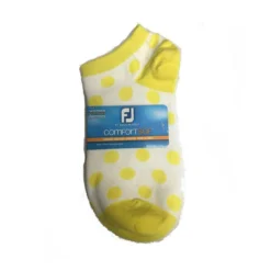 FootJoy Women's ComfortSof Low Cut Polka Dot Print Fashion Sock -Cheap The Tee Crest Store footjoy womens comfortsof low cut polka dot print fashion sock white yellow 01 72392.1671654816