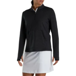 FootJoy Women's Half-Zip Tonal Stripe Mid-Layer -Cheap The Tee Crest Store footjoy womens half zip tonal stripe mid layer black 02 11377.1676595563