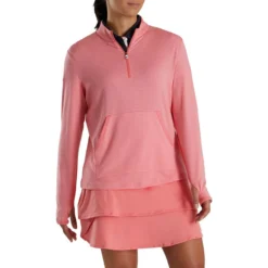 FootJoy Women's Half-Zip Tonal Stripe Mid-Layer -Cheap The Tee Crest Store footjoy womens half zip tonal stripe mid layer bright coral 02 91245.1676578122