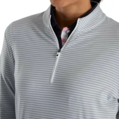 FootJoy Women's Half-Zip Tonal Stripe Mid-Layer -Cheap The Tee Crest Store footjoy womens half zip tonal stripe mid layer grey 04 92245.1676597565