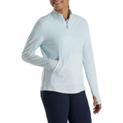 FootJoy Women's Half-Zip Tonal Stripe Mid-Layer -Cheap The Tee Crest Store footjoy womens half zip tonal stripe mid layer sky 02 82806.1676589244