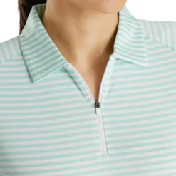 FootJoy Women's Heather Stripe Polo -Cheap The Tee Crest Store footjoy womens heather stripe polo aquamarine 04 10264.1631901195