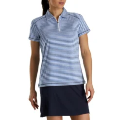 FootJoy Women's Heather Stripe Polo -Cheap The Tee Crest Store footjoy womens heather stripe polo cobalt 02 01128.1631901194