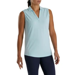 FootJoy Women's Open Placket Sleeveless Polo 23 FootJoy Women's Open Placket Sleeveless Polo -Cheap The Tee Crest Store footjoy womens open placket sleeveless polo sky 02 24343.1673285373