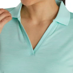 FootJoy Women's Open Placket Space Dye Polo -Cheap The Tee Crest Store footjoy womens open placket space dye polo aquamarine white 04 01858.1631902167
