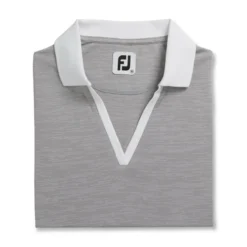 FootJoy Women's Open Placket Space Dye Polo -Cheap The Tee Crest Store footjoy womens open placket space dye polo grey white 05 84053.1631902166