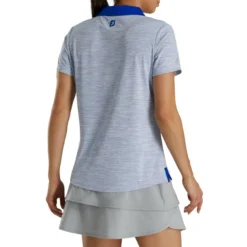FootJoy Women's Open Placket Space Dye Polo -Cheap The Tee Crest Store footjoy womens open placket space dye polo white cobalt 03 61777.1631902166