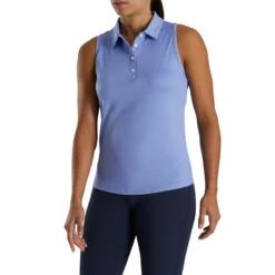 FootJoy Women's Ribbed Sleeveless Polo -Cheap The Tee Crest Store footjoy womens ribbed sleeveless polo violet 02 13119.1676593597