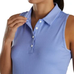 FootJoy Women's Ribbed Sleeveless Polo -Cheap The Tee Crest Store footjoy womens ribbed sleeveless polo violet 04 48417.1676588139