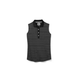 FootJoy Women's Sleeveless Pinstripe Polo -Cheap The Tee Crest Store footjoy womens sleeveless pinstripe polo black 01 64595.1633122943