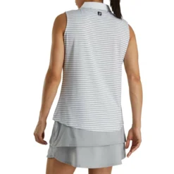 FootJoy Women's Sleeveless Pinstripe Polo -Cheap The Tee Crest Store footjoy womens sleeveless pinstripe polo white 03 14824.1633122943