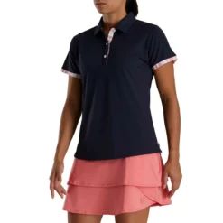 FootJoy Women's Watercolor Trim Polo -Cheap The Tee Crest Store footjoy womens watercolor trim polo navy 02 95127.1676587412