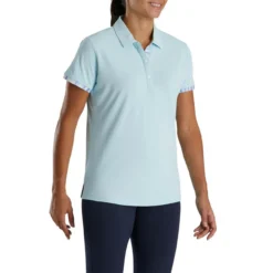 FootJoy Women's Watercolor Trim Polo -Cheap The Tee Crest Store footjoy womens watercolor trim polo sky 02 29289.1676596373
