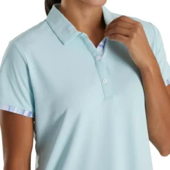 FootJoy Women's Watercolor Trim Polo -Cheap The Tee Crest Store footjoy womens watercolor trim polo sky 04 43406.1676581146