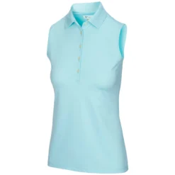 Greg Norman Women's Freedom Micro Pique Sleeveless Polo -Cheap The Tee Crest Store greg norman womens freedom micro pique sleeveless polo pure aqua 01 01084.1659043420