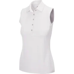 Greg Norman Women's Freedom Micro Pique Sleeveless Polo -Cheap The Tee Crest Store greg norman womens freedom micro pique sleeveless polo white 01 37151.1659043420