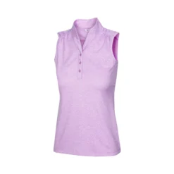 Greg Norman Women's Heathered Dot Sleeveless Polo -Cheap The Tee Crest Store greg norman womens heathered dot sleeveless polo primrose 01 02980.1651765028