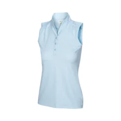 Greg Norman Women's Heathered Dot Sleeveless Polo -Cheap The Tee Crest Store greg norman womens heathered dot sleeveless polo pure aqua 01 03522.1651765028