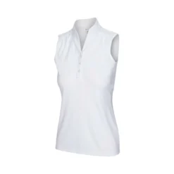 Greg Norman Women's Heathered Dot Sleeveless Polo -Cheap The Tee Crest Store greg norman womens heathered dot sleeveless polo white 01 43506.1651765028