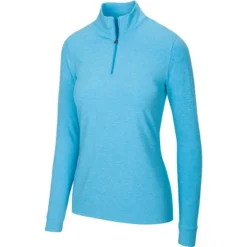 Greg Norman Women's Peached Heather 1/4 Zip -Cheap The Tee Crest Store greg norman womens peached heather 1 4 zip riviera blue heather 01 43355.1633111170