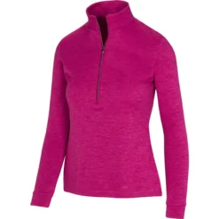 Greg Norman Women's Utility 1/2 Zip Mock -Cheap The Tee Crest Store greg norman womens utility 1 2 zip mock merlot heather 01 68845.1671482554