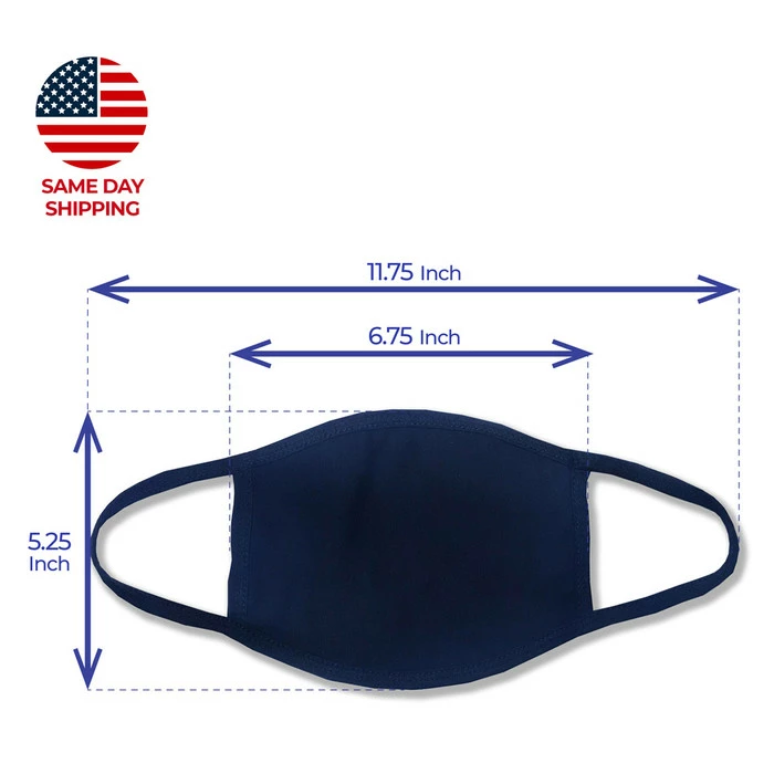 Golfio Washable Navy Fashion Double Layer Fabric Face Mask - 3 Pack Made In USA 4 Golfio Washable Navy Fashion Double Layer Fabric Face Mask - 3 Pack Made In USA - Image 2