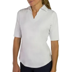 Jofit Scallop 1/2 Sleeve Polo - White