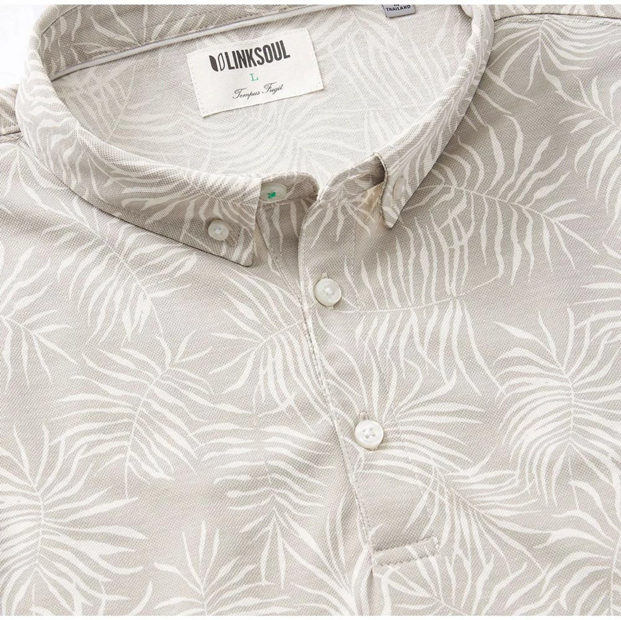 Linksoul Leaflet Print Oxford Polo 4 Linksoul Leaflet Print Oxford Polo - Image 2