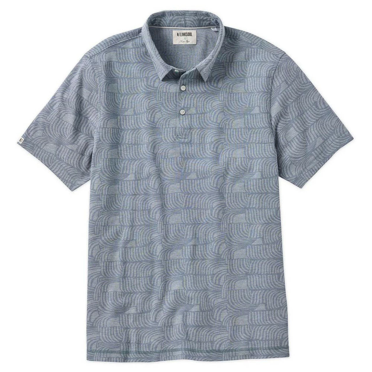 Linksoul Wave Print Oxford Polo 5 Linksoul Wave Print Oxford Polo - Image 3