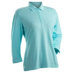 Nancy Lopez Grace 3/4 Sleeve Polo -Cheap The Tee Crest Store nancy lopez grace 3 4 sleeve polo aqua 01 62634.1633541344