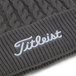 Titleist Cable Knit Pom Pom Beanie -Cheap The Tee Crest Store titleist cable knit pom pom beanie gray white 03 11784.1636747907