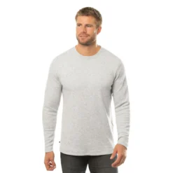 Travis Mathew Cloud Waffle Crew -Cheap The Tee Crest Store travis mathew cloud waffle crew heather light grey 01 43728.1671651144